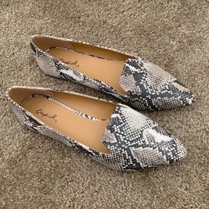 Snake print flats